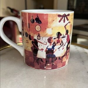 Annie Lee Rare Bid Whist Kitchen Scene - Oversized Mug Excellent Condition